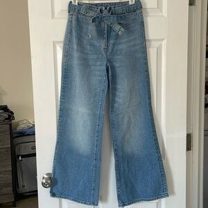 Cute Wide Leg High Waist Denim Jeans